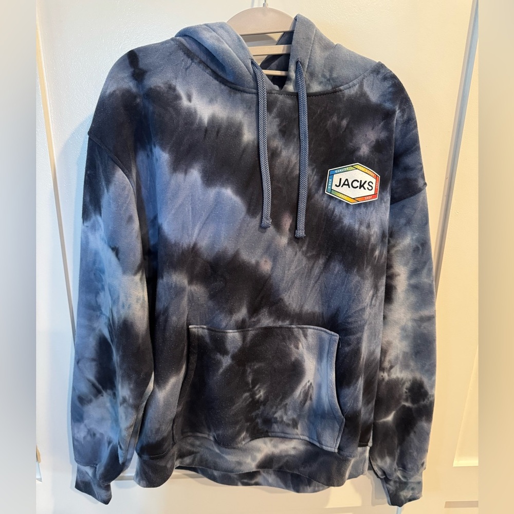 Jack’s Blue Tie-Dye Hoodie with Patch